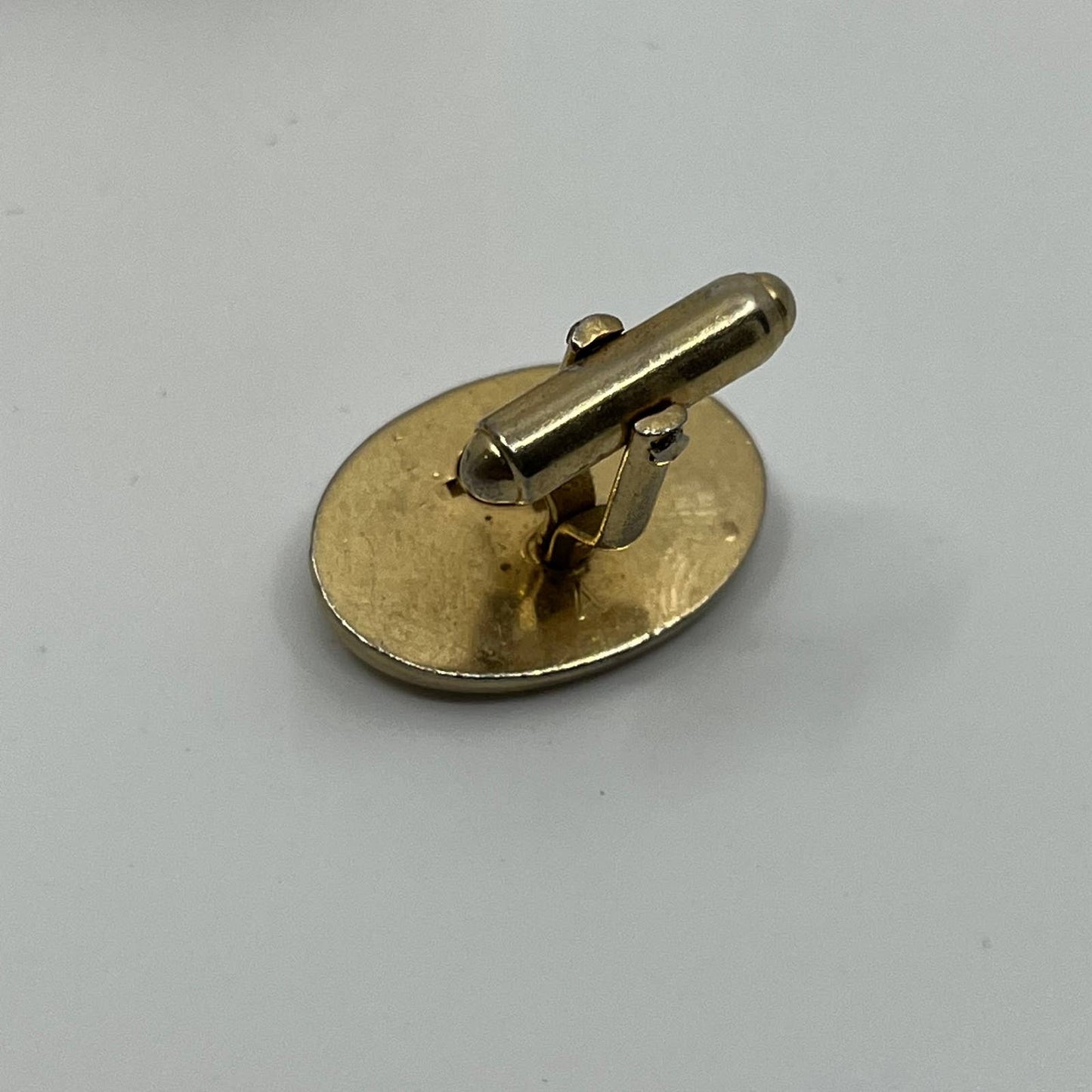 1950s Anson Gold Tone Atomic Sunburst Pink Rhinestone Cufflinks & Tie Clip SE1
