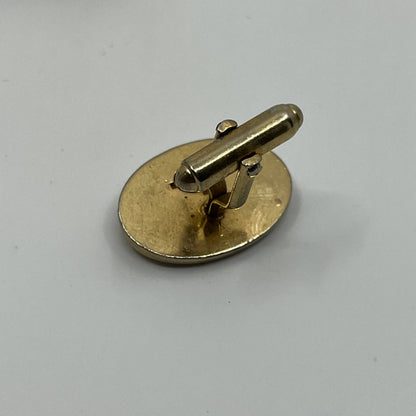 1950s Anson Gold Tone Atomic Sunburst Pink Rhinestone Cufflinks & Tie Clip SE1