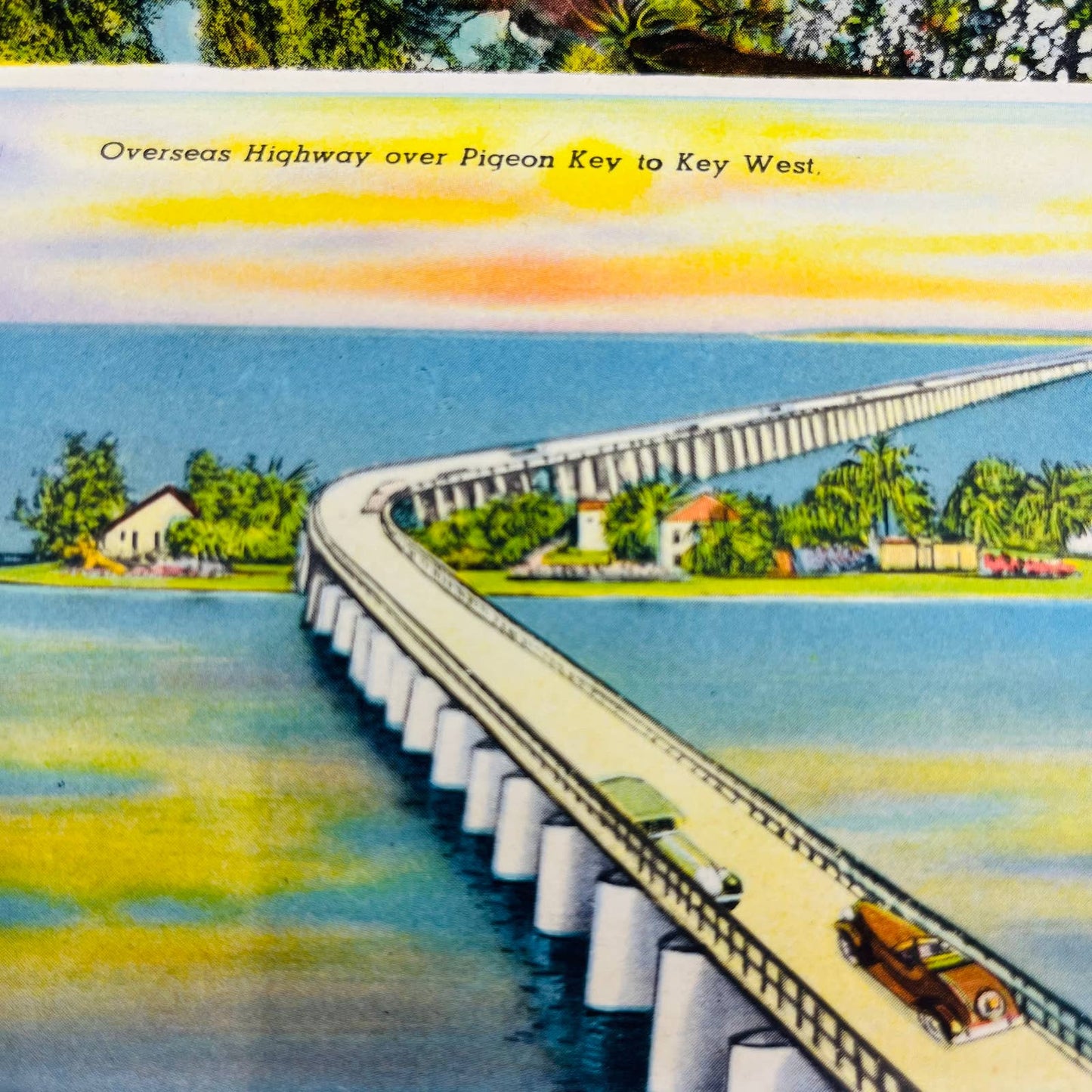 1940s Tropical Florida Fold Out Postcard Souvenir Book EA2