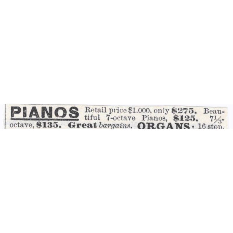 Pianos - F. Beatty Washington NJ - Victorian Ad 1878 Original TJ7-L2-1