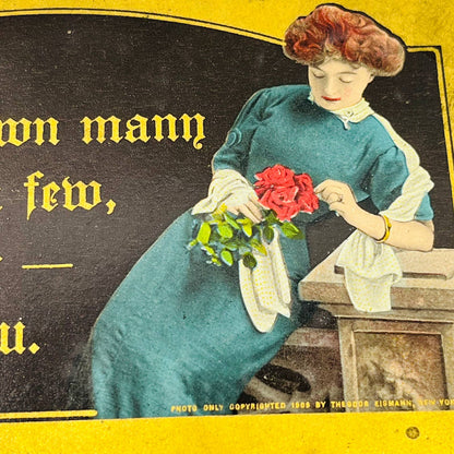 1910s Antique Post Card Victorian Lady Poem Tinted Dresden PA7