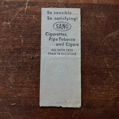 Sano Cigarettes Advertising Matchbook Cover SA9-M13