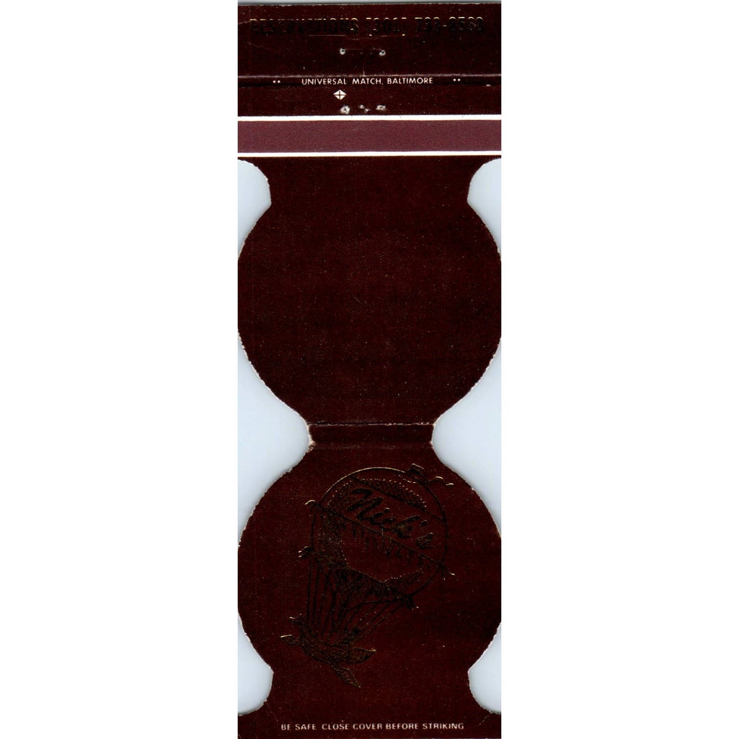 Nick's Airport Inn Hagerstown MD Hot Air Balloon Matchbook Cover SA1-M3