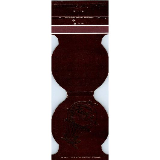 Nick's Airport Inn Hagerstown MD Hot Air Balloon Matchbook Cover SA1-M3