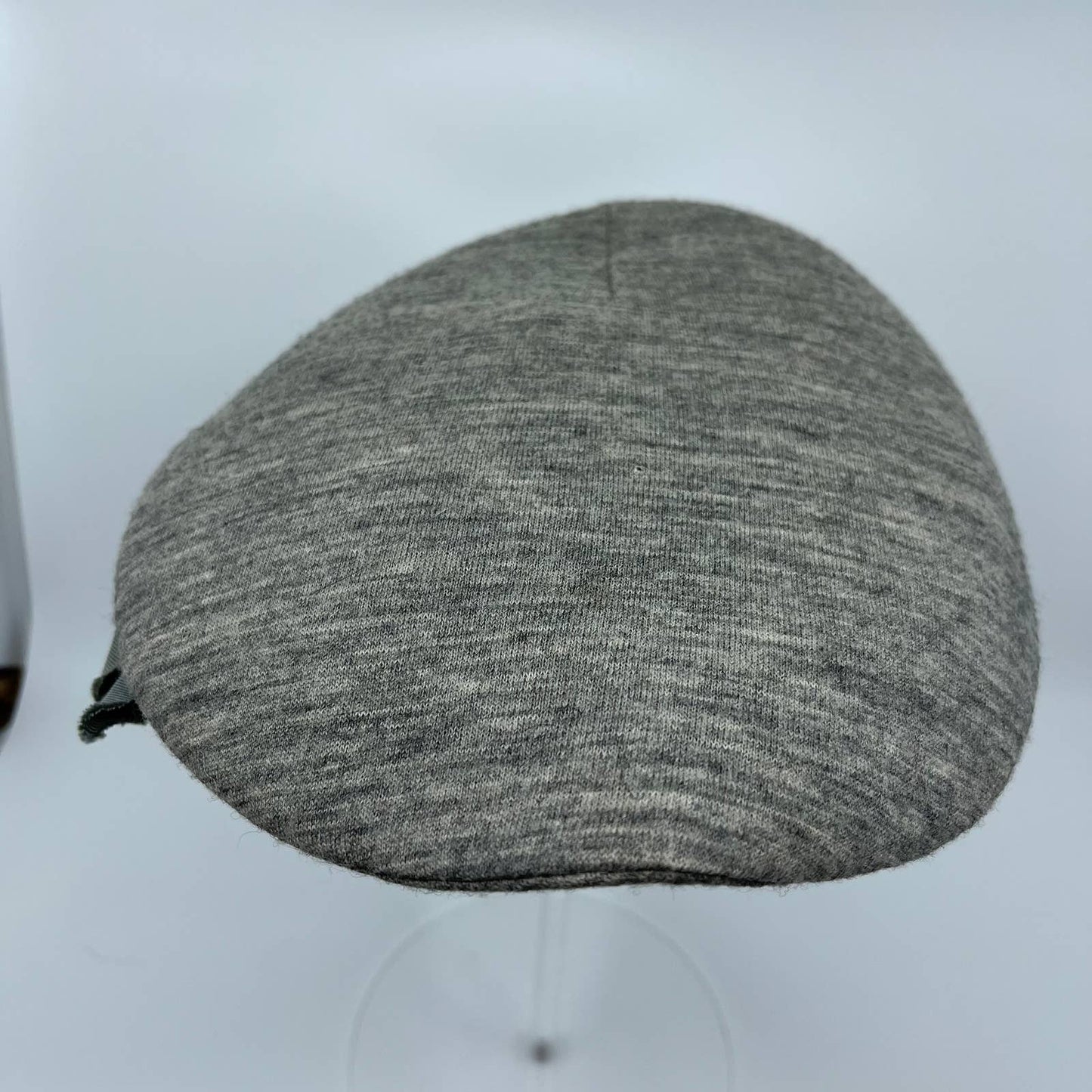 Vintage Gray Knit Beanie Beret with Bow & Rhinestone Some Wear  HB1