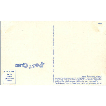 Vintage Postcard Indian Village Indian Echo Cavern Hummelstown PA TD9-P1