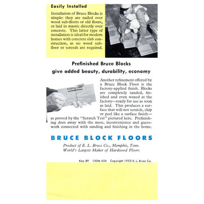 1950s MCM Advertising Brochure Bruce Hardwood Block Floor SE4