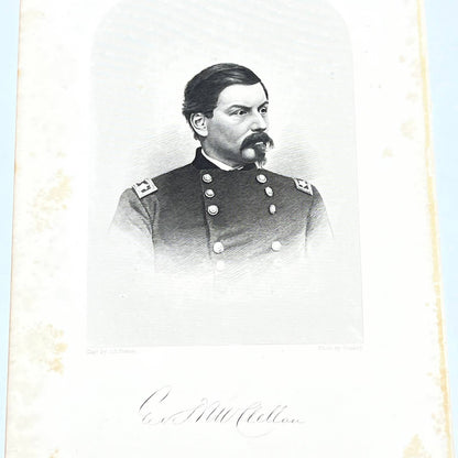 1867 Original Steel Art Engraving - Union General George McClellan 9x5" AC3-2