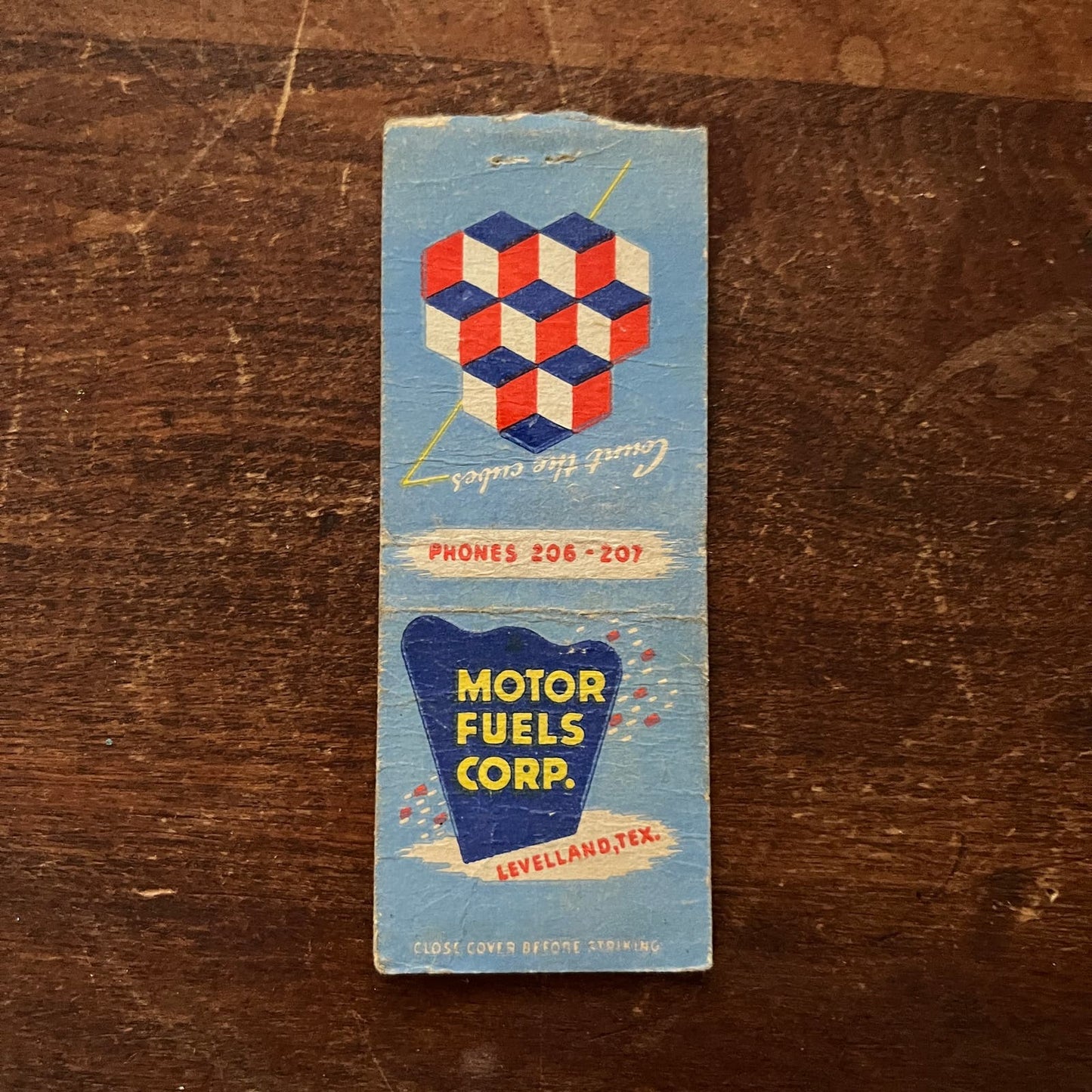 Motor Fuels Corp Levelland Texas Advertising Matchbook Cover SA9-M13