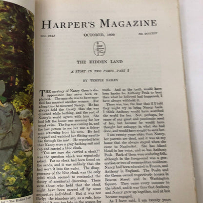 Harper’s Monthly Magazine October 1920 No. 845 “The Hidden Land” Novelette