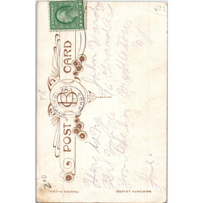 1921 Fitchburg Mass Victorian Couple Romance Original Postcard TK1-P19