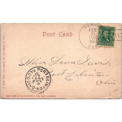 Ocean Park California 1907 Original Postcard TK1-24