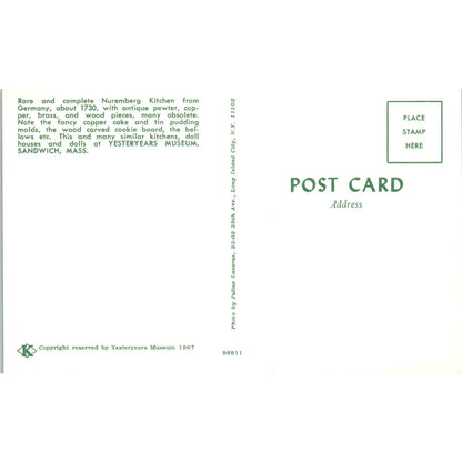 Nuremberg Kitchen Doll House Yesteryears Museum Sandwich Original Postcard PB9