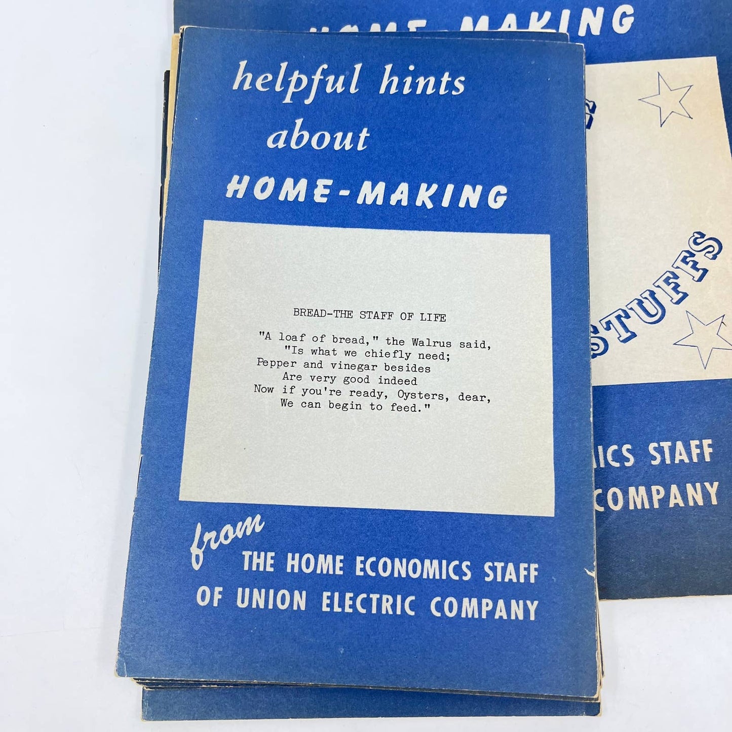 Helpful Hints About Homemaking Cookbook Lot of 10 Union Electric Co St Louis TF7