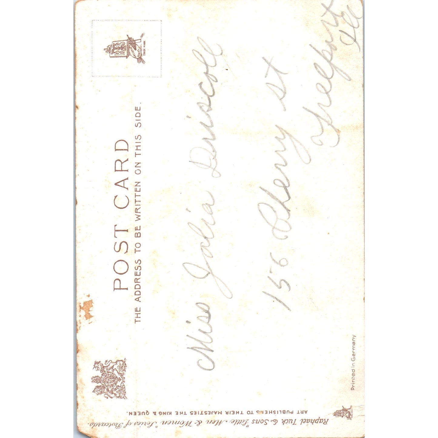 Victorian Boy & Girl Playing c1905 Raphael Tuck Original Postcard P3-2