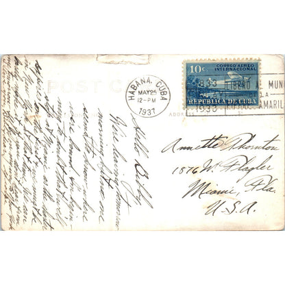 Missions Avenue 1937 Havana Cuba Original Postcard P3-1