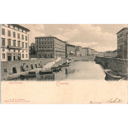 Livorno Scali D'Azeglio c1910 - Original Postcard TJ9-P1