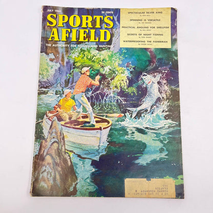 1954 July Sports Afield Magazine Shellfish Angling Spinning Silver King TE8