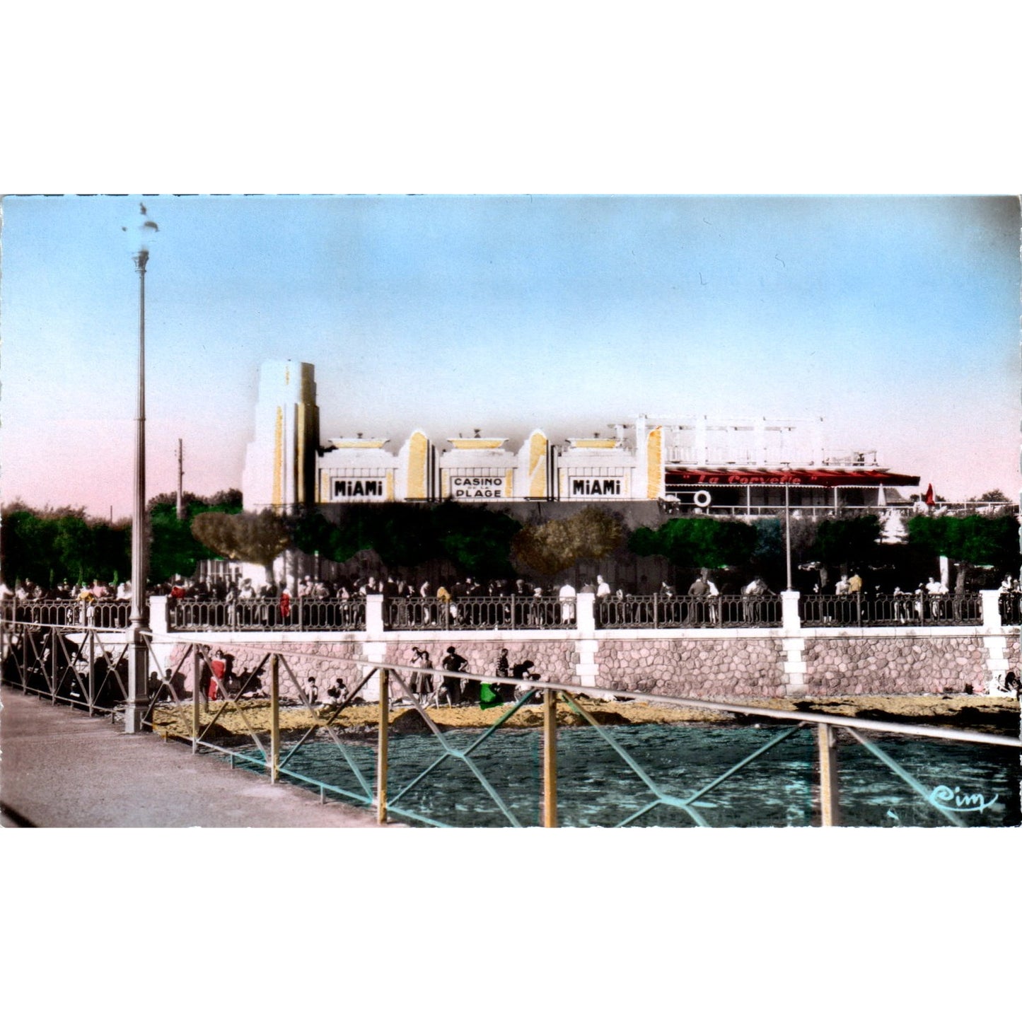 Andernos Gironde La Passerelle et le Miami Original Postcard P2-1
