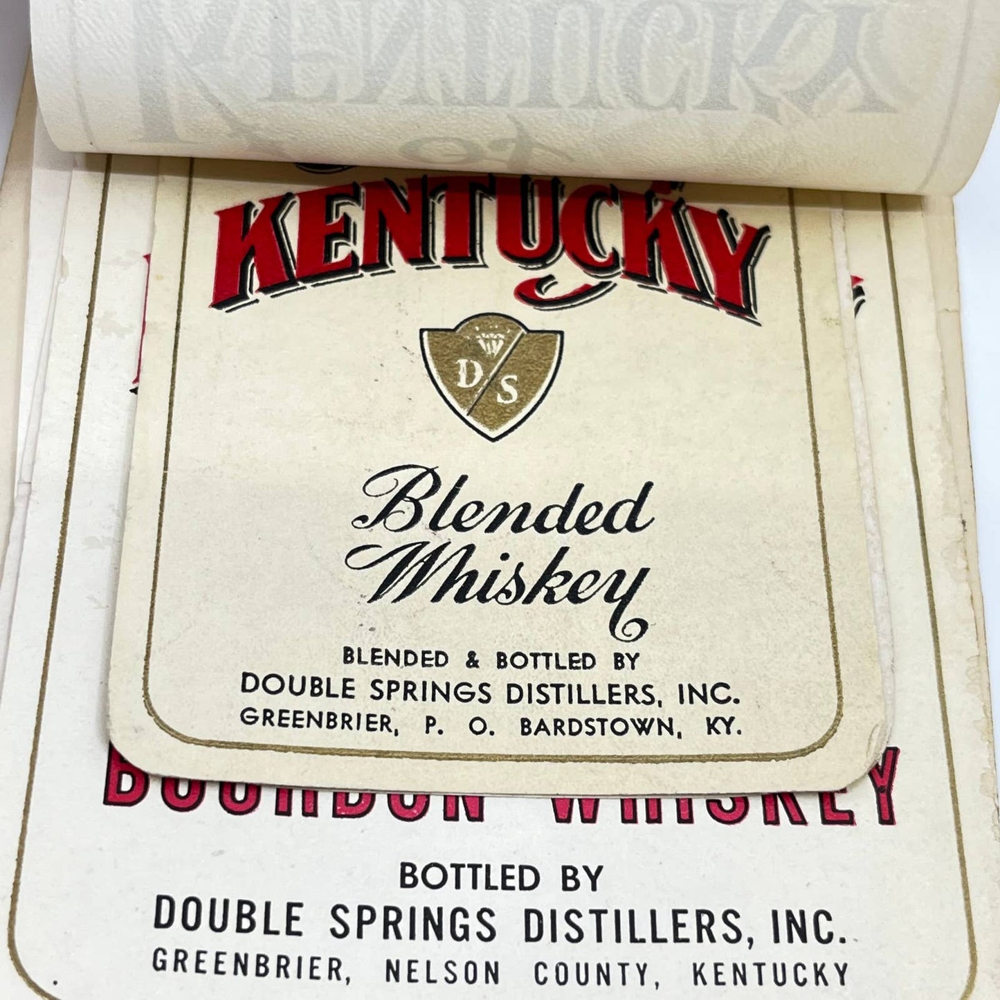 Gem of Kentucky Whiskey Label Set of 9 Double Springs Distillers Bardstown KY