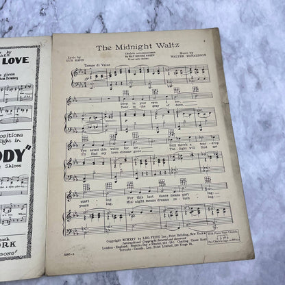 The Midnight Waltz 1925 Sheet Music Vincent Rose Walter Donaldson Gus Kahn TI1