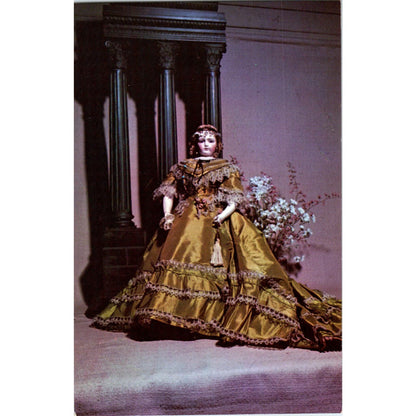 French Lady of Fashion Doll in Silk Ball Gown Original Postcard PB9