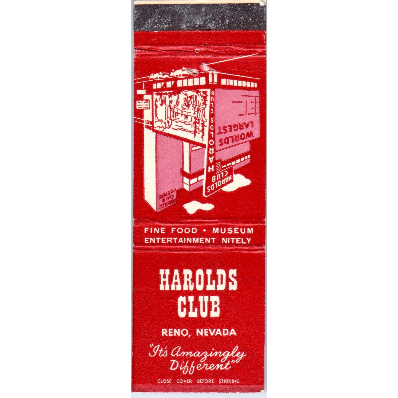 Harold's Club Reno Nevada Advertising Matchbook Cover SA9-M9