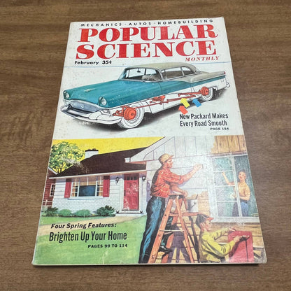 Vintage Popular Science Magazine February 1955 - 55’ Packard Torsion Suspension TH8