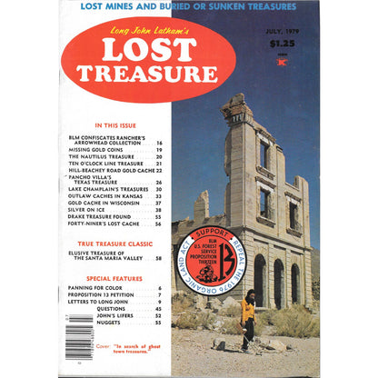 Long John Lathams Lost Treasure Magazine Lost Mines, Buried, Sunken July 1979 M1