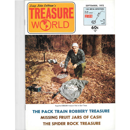 Long John Latham's Treasure World Magazine Mining Metal Detecting Sept 1972 M5