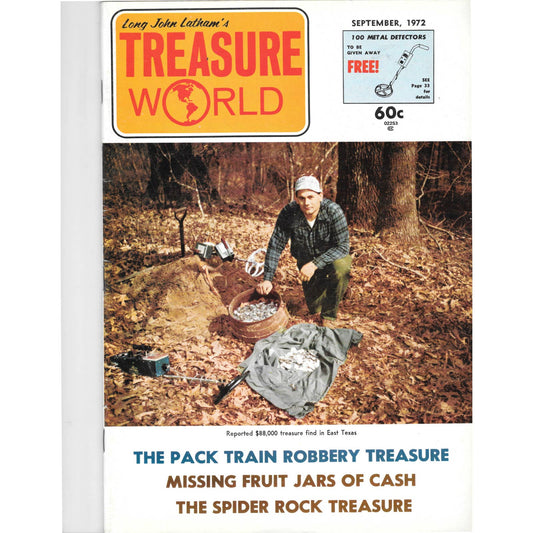 Long John Latham's Treasure World Magazine Mining Metal Detecting Sept 1972 M5