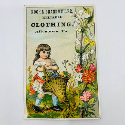 c1880 Victorian Trade Card Koch & Shankweiler Reliable Clothing Allentown PA EA1