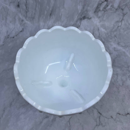 Vintage 7.5" Indiana Milk Glass Teardrop Footed Candy Dish Compote Bowl TE4
