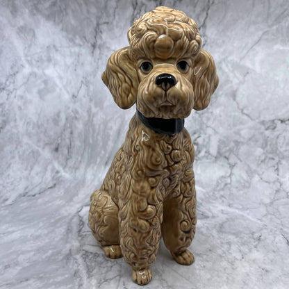 Vintage Ceramic Poodle Dog Sculpture 11” Brown Ceramica De Cuernavaca TJ2