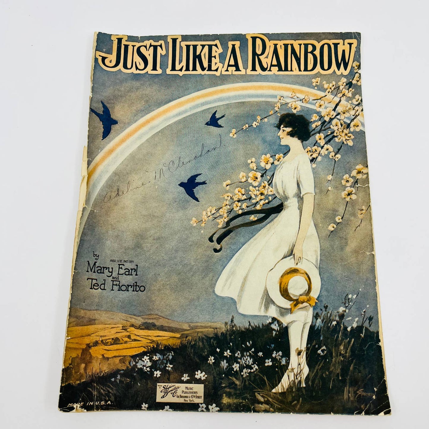 1921 Sheet Music Just Like a Rainbow Mary Earl Ted Fiorito Shapiro M1