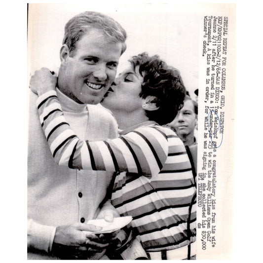 1968 Original Press Photo Golf Tom Weiskopf Andy Williams Open Tournament 8x10" AD2