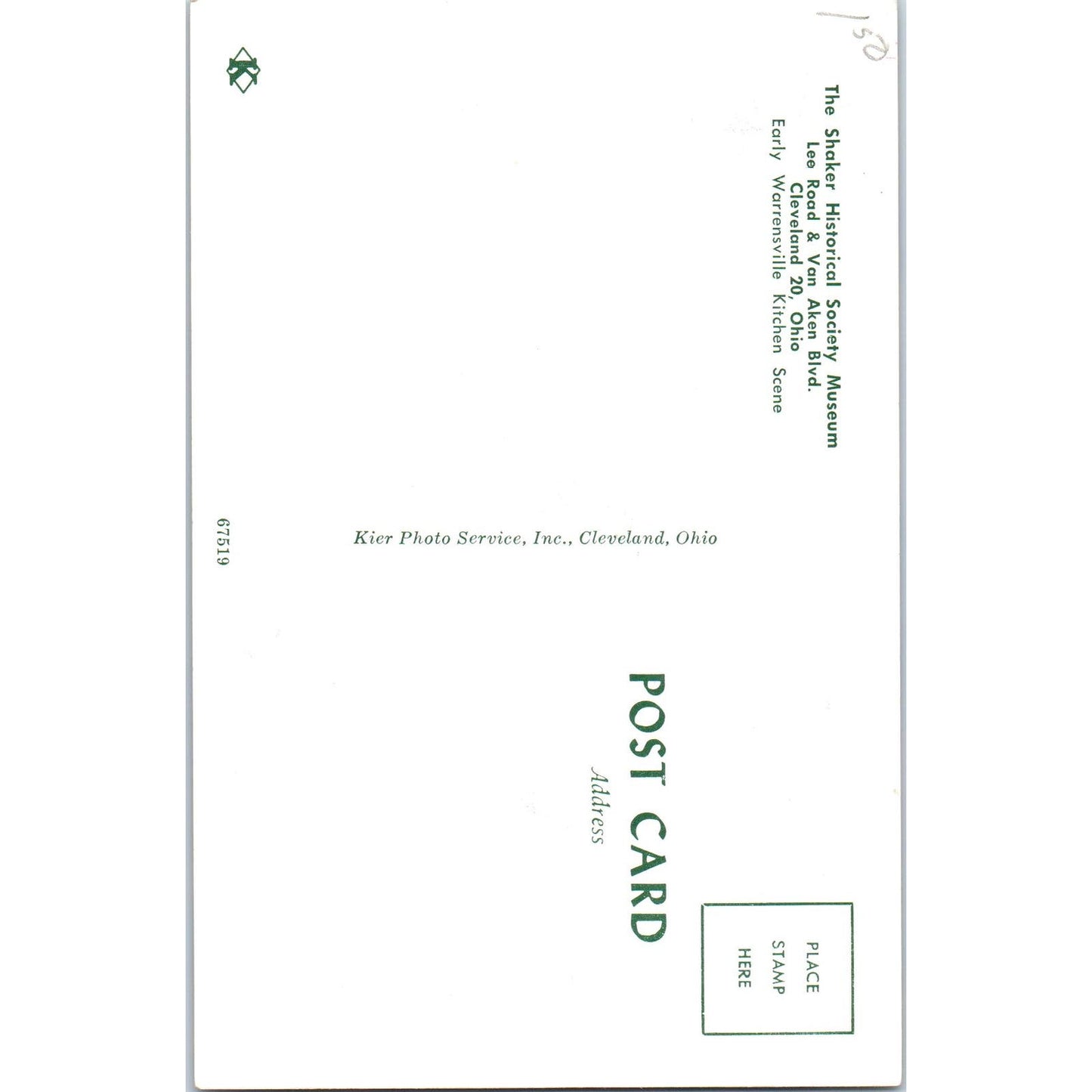 The Shaker Museum Warrensville Kitchen Doll House Cleveland Postcard PB7