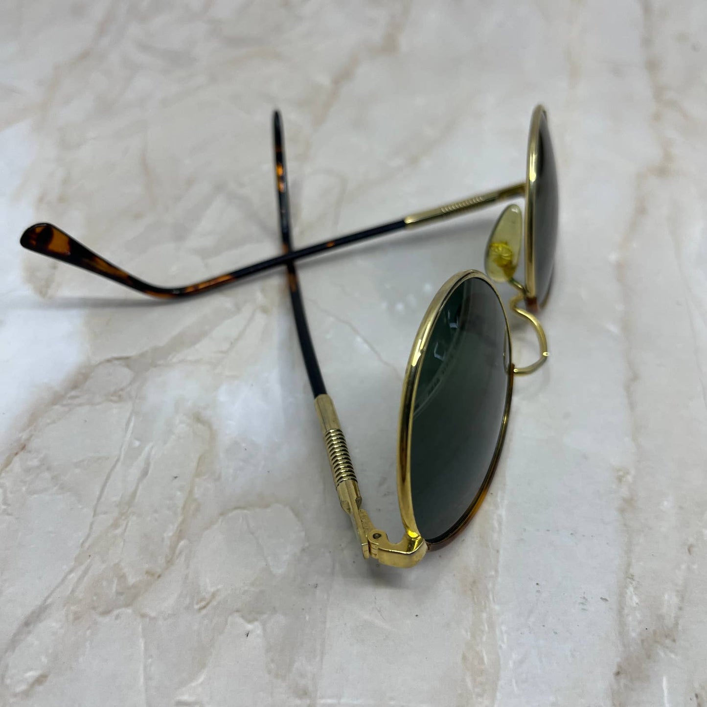 Round Tortoise Shell Gold Tone Sunglasses Eyeglasses Frames TJ1-G2-7