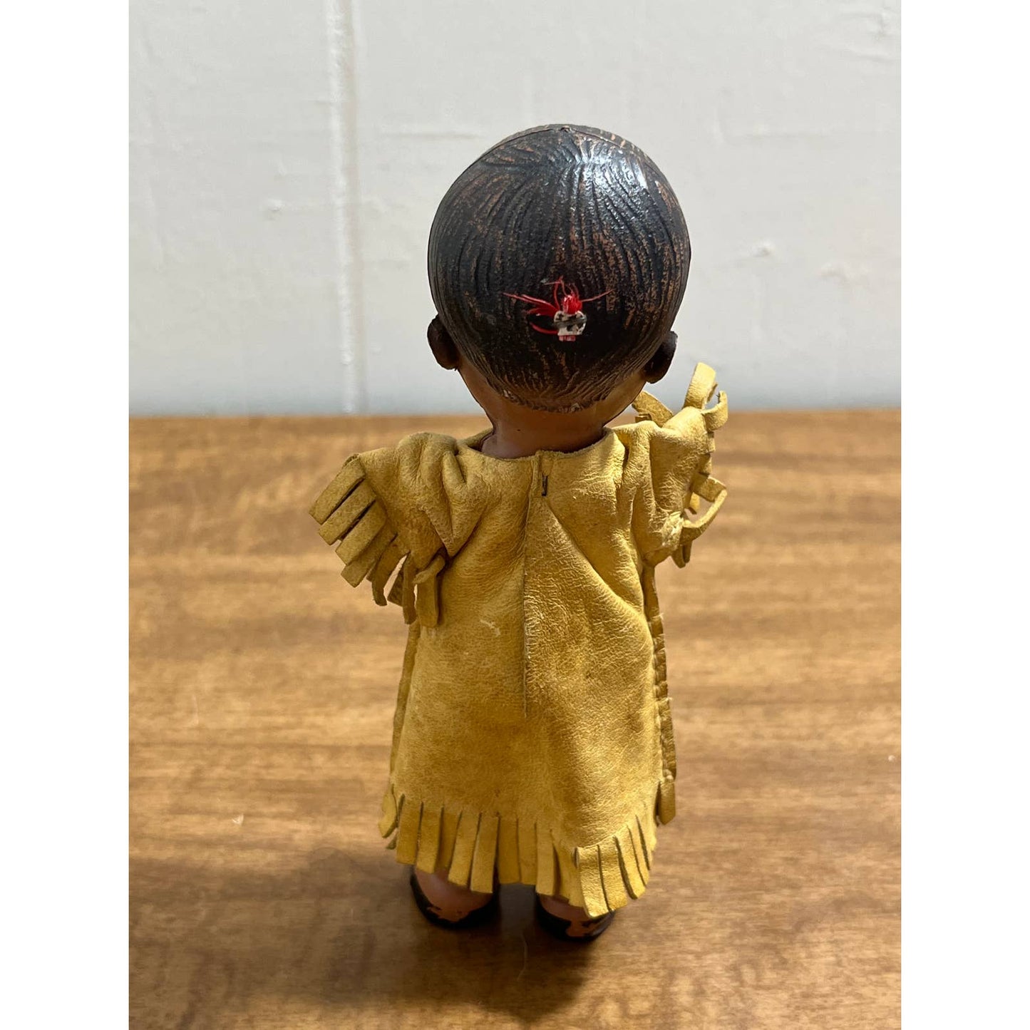 Vintage 1950s Native American Indian Celluloid Doll Baby leather Tunic 6” TG8