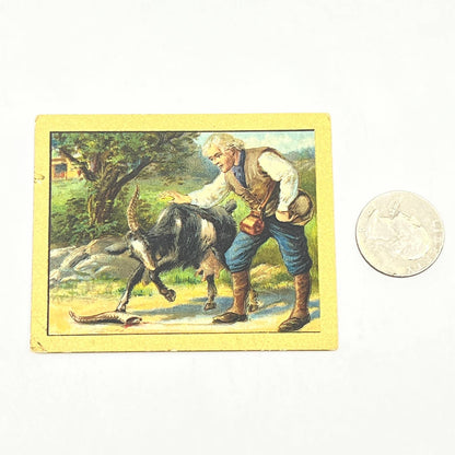 1880s Victorian Trade Card Cigarette Cards (Turkish Trophies) Man and Goat AB6