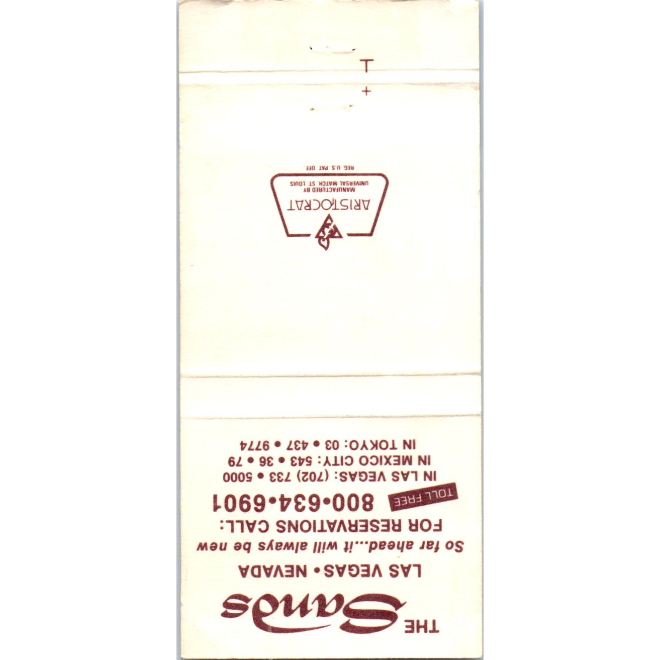 The Sands - Las Vegas Nevada Advertising Matchbook Cover MM9-7