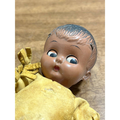 Vintage 1950s Native American Indian Celluloid Doll Baby leather Tunic 6” TG8