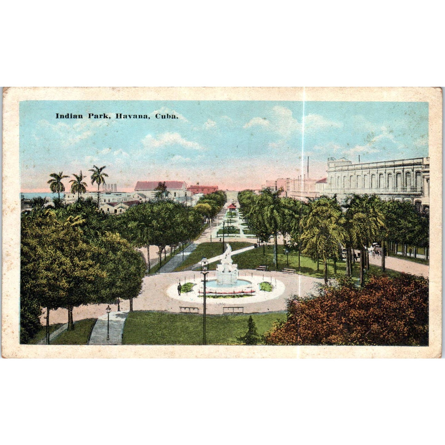 Indian Park Havana Cuba Original Postcard TK1-P16
