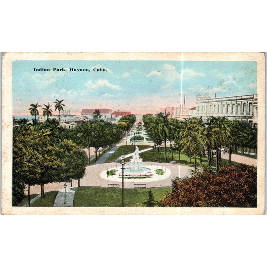 Indian Park Havana Cuba Original Postcard TK1-P16