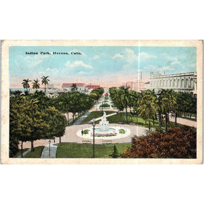 Indian Park Havana Cuba Original Postcard P3-1