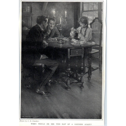c1920 Harper's Print - When Would He See The Slip of a Goddess Again? SF3-1