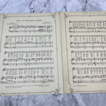 1920 Rose of Washington Square Fanny Brice Sheet Music Ziegfeld Frolic TI1