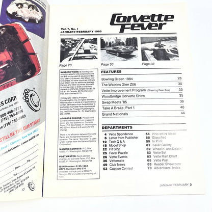 1985 Jan/Feb Corvette Fever Magazine Vette Improvement (Steering Gear Box) TG1