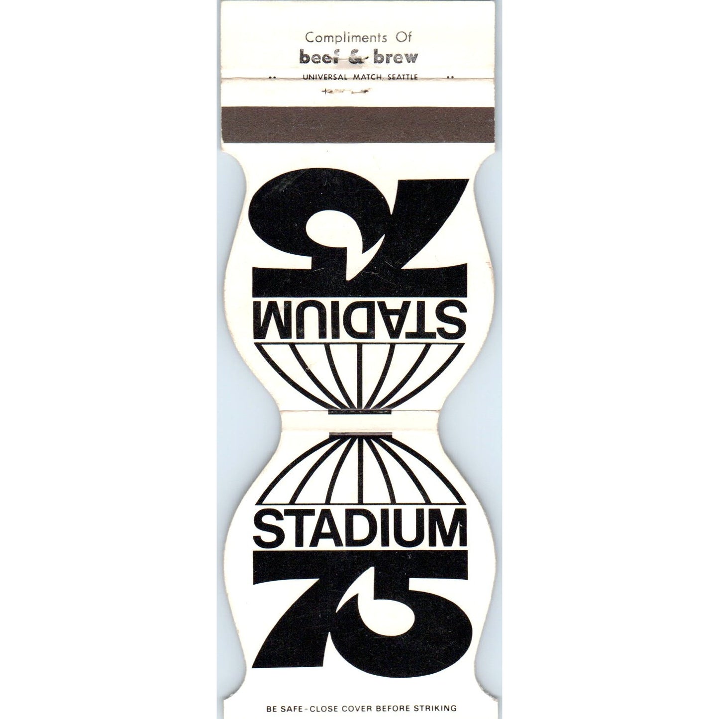 Stadium 75 Seattle Washington Die Cut Advertising Matchbook Cover SA6-M3