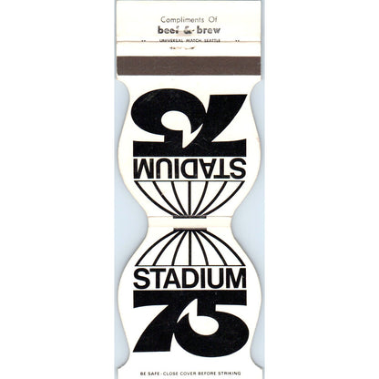 Stadium 75 Seattle Washington Die Cut Advertising Matchbook Cover SA6-M3